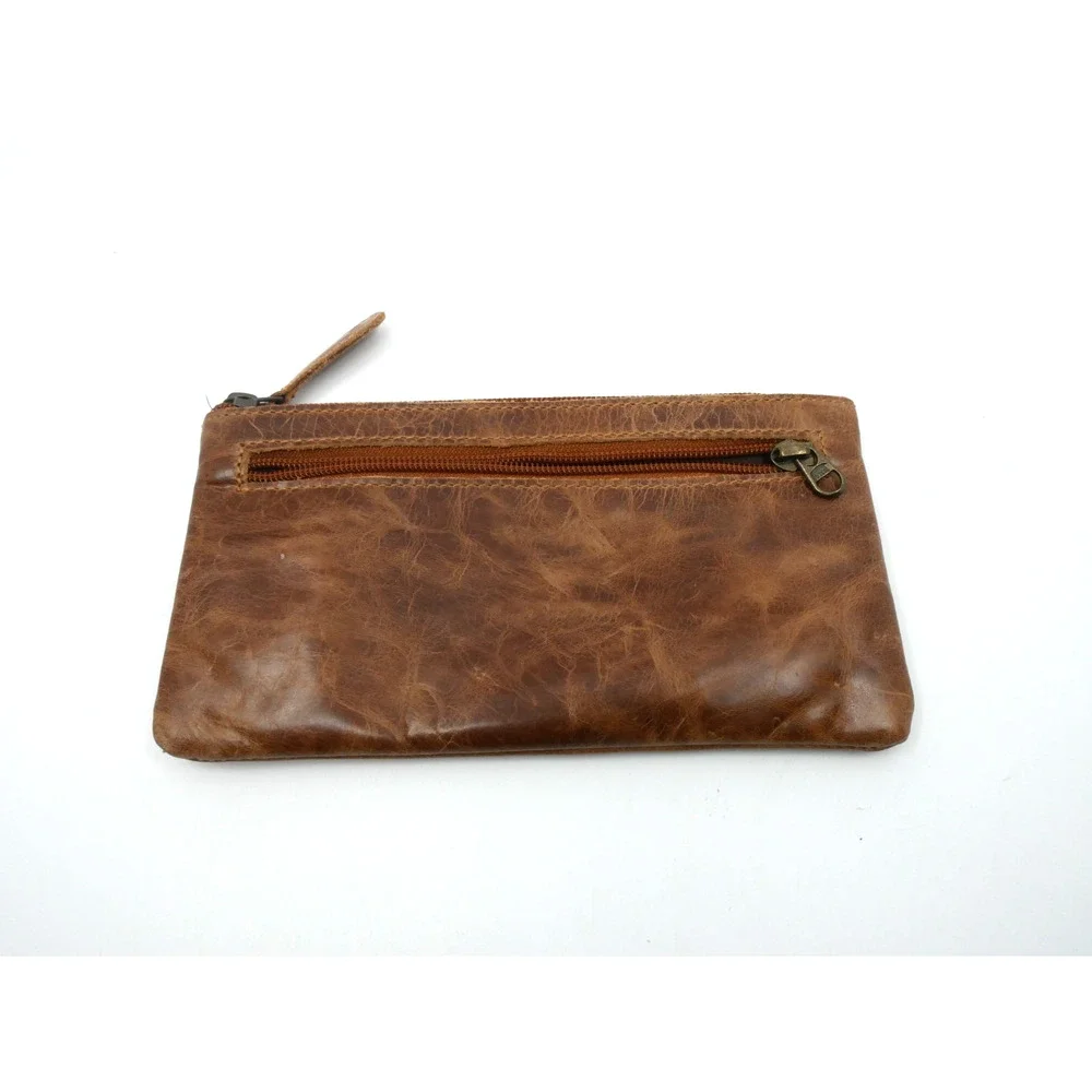 Moonster Leather Pencil Pen Case Pouch Clutch With Key Chain Attached 8